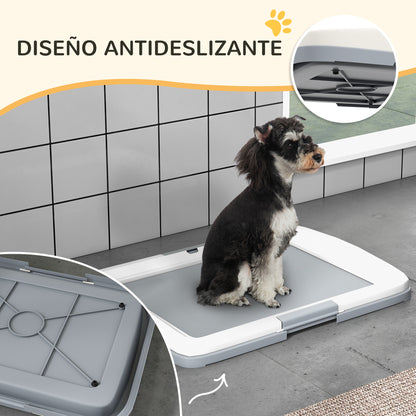 Dog Toilet Dog Potty with Tray for Puppy Training Indoors and Outdoors 63x48.5x6 cm Gray