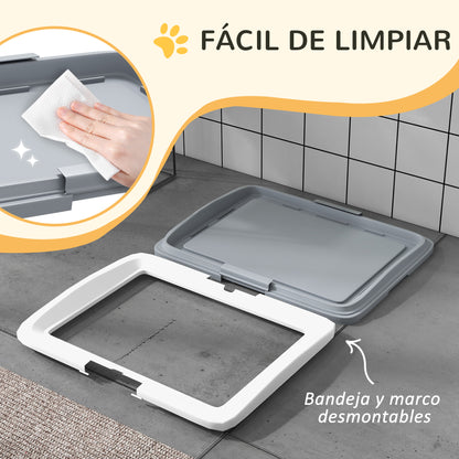Dog Toilet Dog Potty with Tray for Puppy Training Indoors and Outdoors 63x48.5x6 cm Gray
