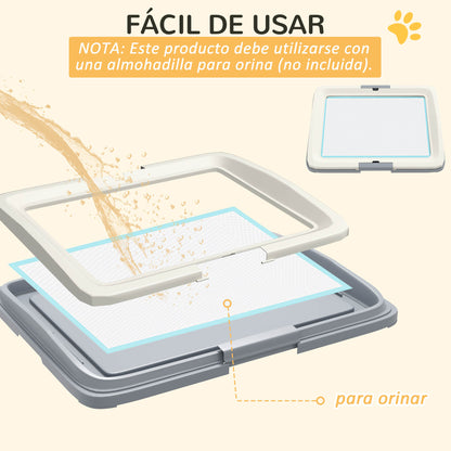 Dog Toilet Dog Potty with Tray for Puppy Training Indoors and Outdoors 63x48.5x6 cm Gray