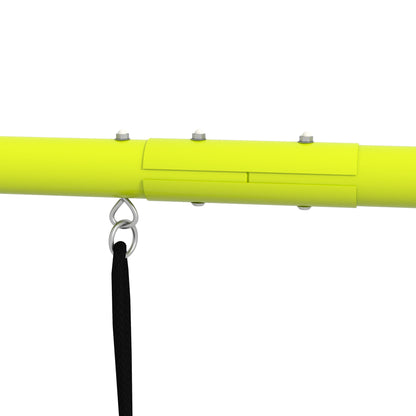 Children's Swing Set Swing Frame made of Metal, Swing Structure with Double Swing, Climbing Net, Rung Ladder, Garden Swing for Children 3-8 years, Steel, Green