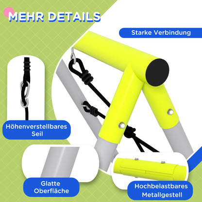 Children's Swing Set Swing Frame made of Metal, Swing Structure with Double Swing, Climbing Net, Rung Ladder, Garden Swing for Children 3-8 years, Steel, Green