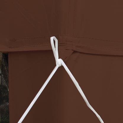 Garden Gazebo 3x3m Removable Outdoor Gazebo with 4 Side Mosquito Nets Double Roof and Anti-UV Waterproof Metal Frame Pavilion for Terrace Patio Brown