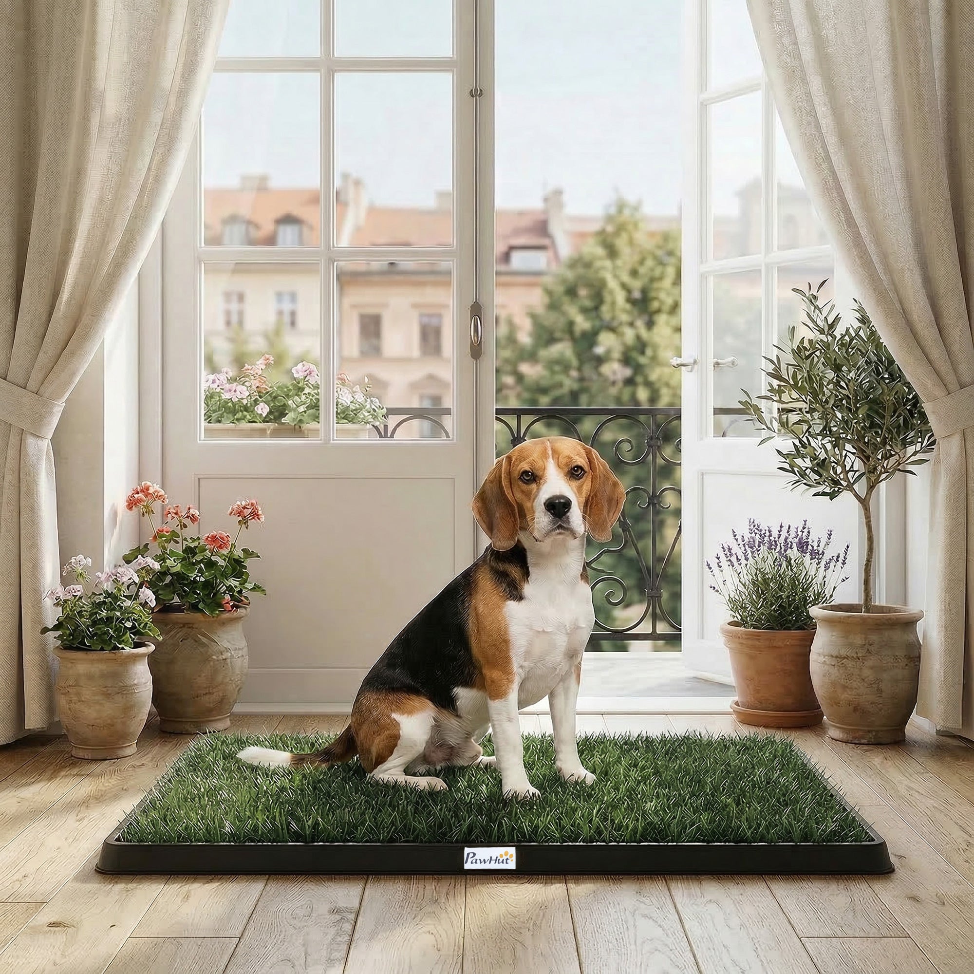 Dog Toilet 76 x 50.5 cm — Washable Artificial Grass Puppy Potty for Balcony & Apartment