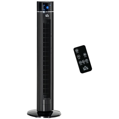 Tower Fan Quiet with Remote Control 106.8 cm 60° Oscillating Fan Floor Fan with 3 Modes, 3 Speeds, 8 Hr Timer, LED Display, Black