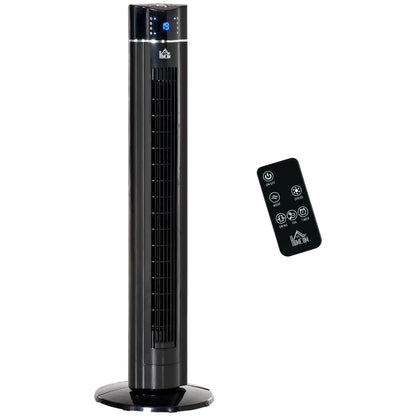 Tower Fan Quiet with Remote Control 106.8 cm 60° Oscillating Fan Floor Fan with 3 Modes, 3 Speeds, 8 Hr Timer, LED Display, Black