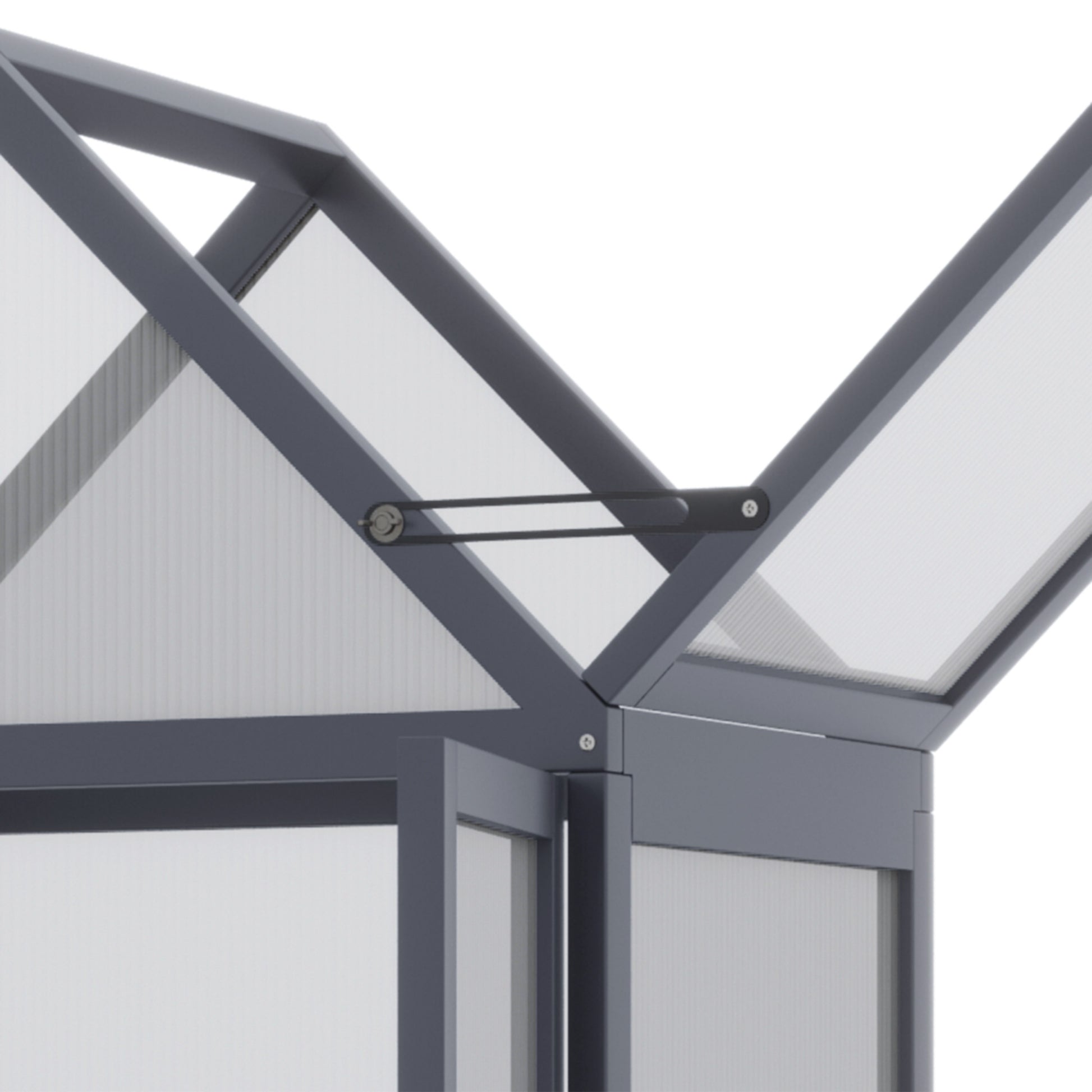 Mini Greenhouse 3 Tiers Plant Bed with Opening Roof Double Doors Made of Wood Polycarbonate Weatherproof Natural 70.5 x 42 x 132 cm