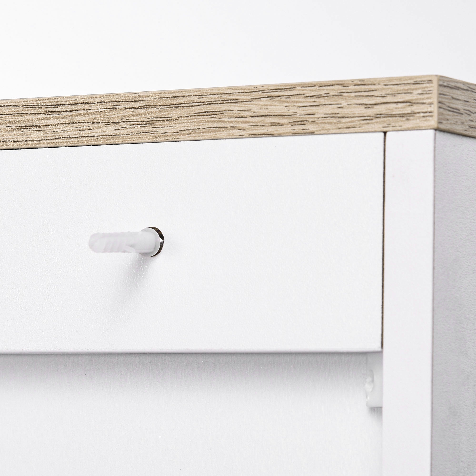 Modern Living Room Cabinet Storage Cabinet with 3 Doors Adjustable Shelves and Raised Base for Kitchen Dining Room Hallway Bedroom Anti-Tip Device 35.4x11.8x35.4 inches White