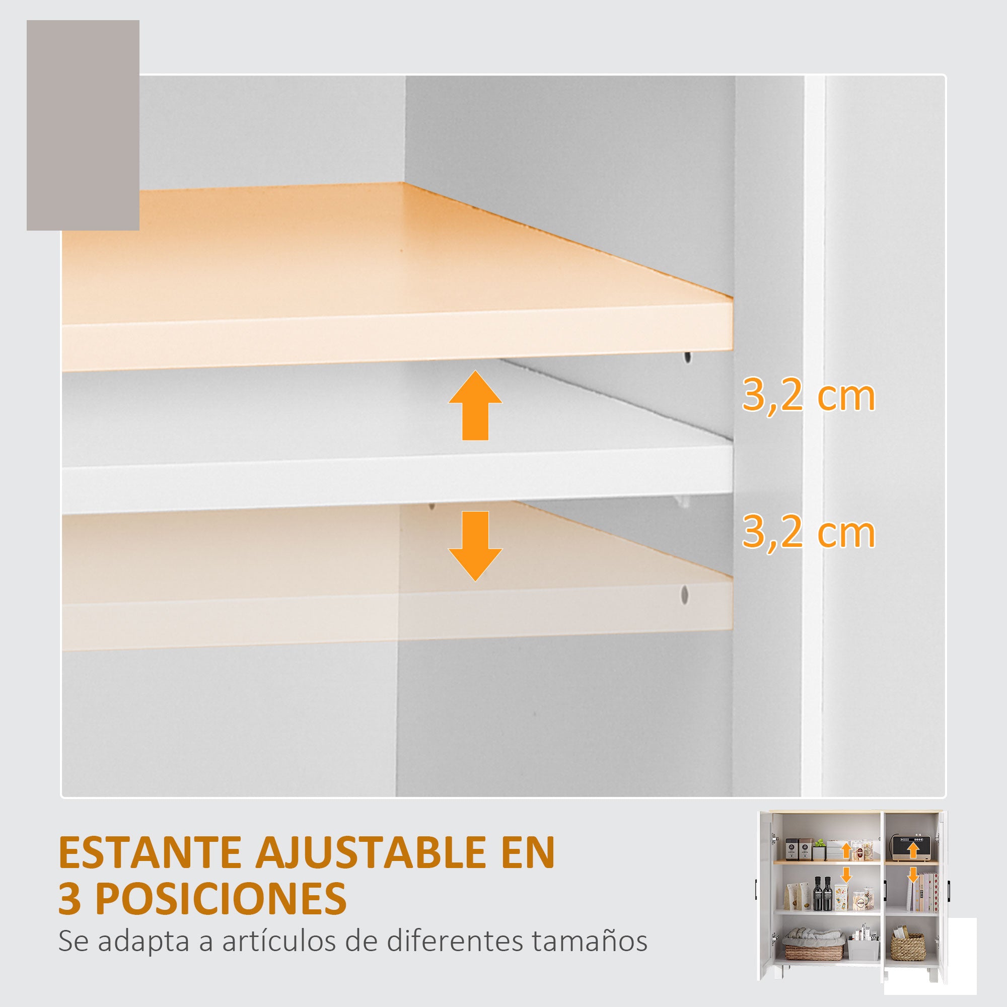 Modern Living Room Cabinet Storage Cabinet with 3 Doors Adjustable Shelves and Raised Base for Kitchen Dining Room Hallway Bedroom Anti-Tip Device 35.4x11.8x35.4 inches White