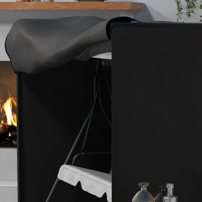 Hollywood Swing Cover 3 Seater, Water-Resistant Winterproof Protective Cover for Garden Swing, UV-Resistant Cover, Tear-Resistant 600D Oxford Fabric, 205x124x164cm Black