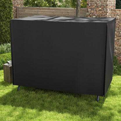 Hollywood Swing Cover 3 Seater, Water-Resistant Winterproof Protective Cover for Garden Swing, UV-Resistant Cover, Tear-Resistant 600D Oxford Fabric, 205x124x164cm Black