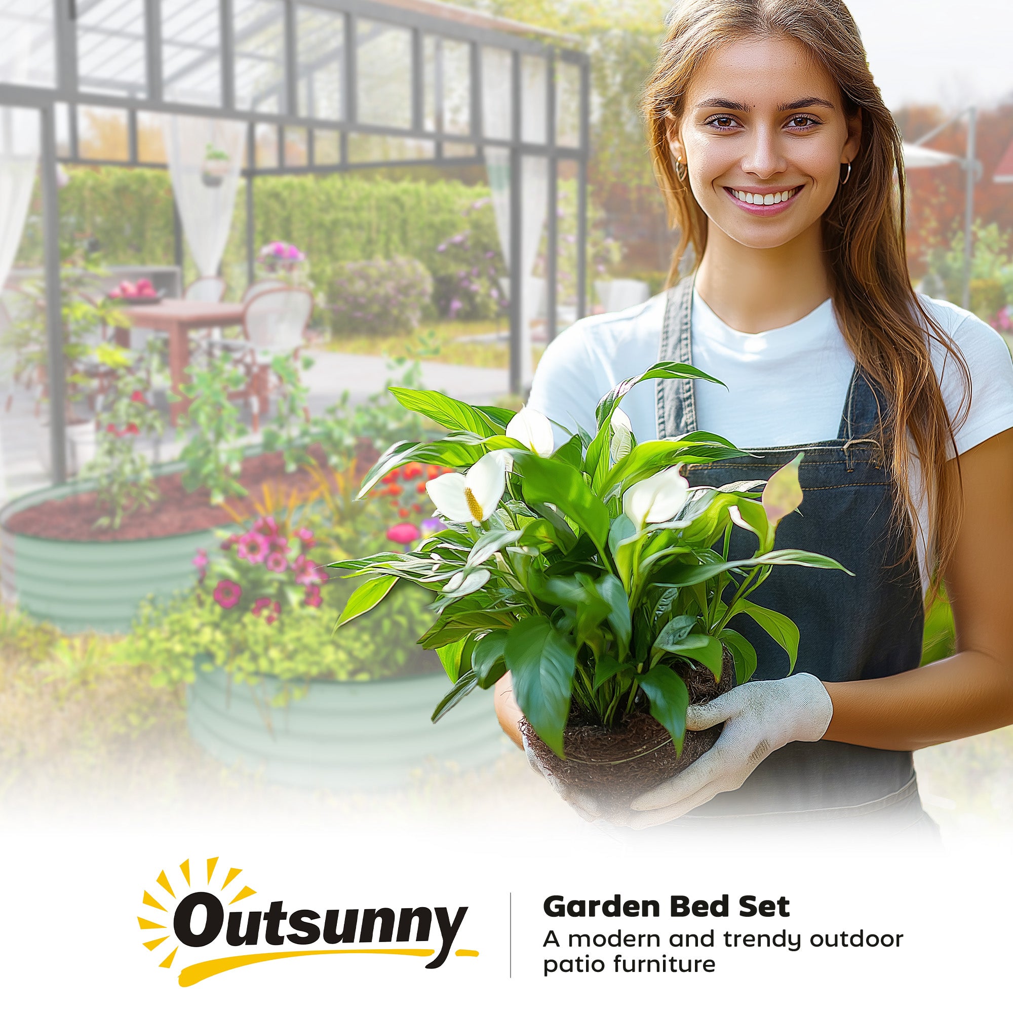 2-Piece Raised Bed Made of Steel, Plant Bed Cold Frame Garden Bed Planter Box Stackable, Vegetable Bed 181x93x30cm for Garden Balcony, Planter for Flowers, Plants, Vegetables
