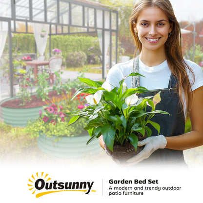 2-Piece Raised Bed Made of Steel, Plant Bed Cold Frame Garden Bed Planter Box Stackable, Vegetable Bed 181x93x30cm for Garden Balcony, Planter for Flowers, Plants, Vegetables