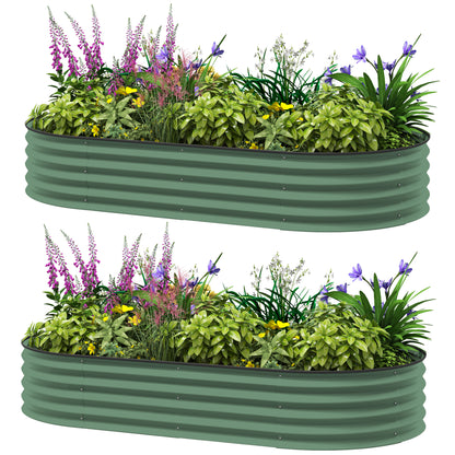 2-Piece Raised Bed Made of Steel, Plant Bed Cold Frame Garden Bed Planter Box Stackable, Vegetable Bed 181x93x30cm for Garden Balcony, Planter for Flowers, Plants, Vegetables