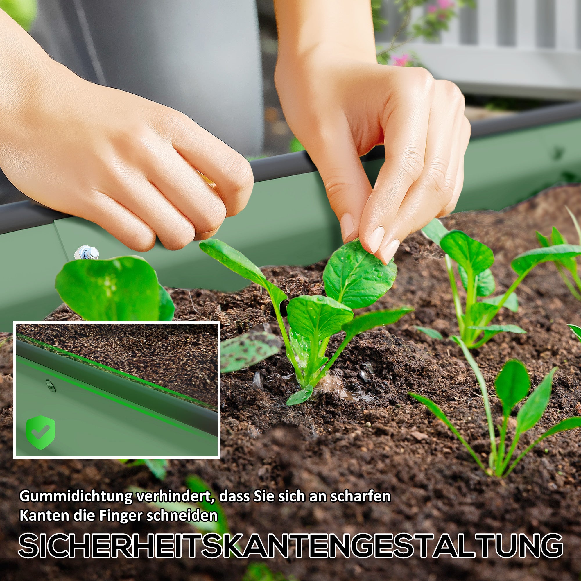 2-Piece Raised Bed Made of Steel, Plant Bed Cold Frame Garden Bed Planter Box Stackable, Vegetable Bed 181x93x30cm for Garden Balcony, Planter for Flowers, Plants, Vegetables