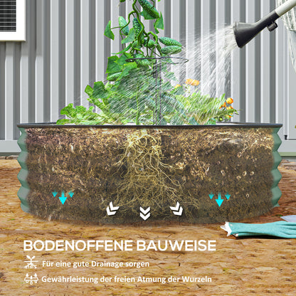 2-Piece Raised Bed Made of Steel, Plant Bed Cold Frame Garden Bed Planter Box Stackable, Vegetable Bed 181x93x30cm for Garden Balcony, Planter for Flowers, Plants, Vegetables