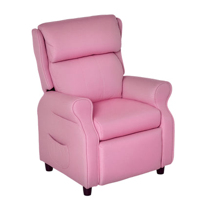 Children's Sofa Kids Couch Kids Armchair Chair Recliner with Footrest for 3-5 Years Boys and Girls Pink 58 x 53 x 70 cm