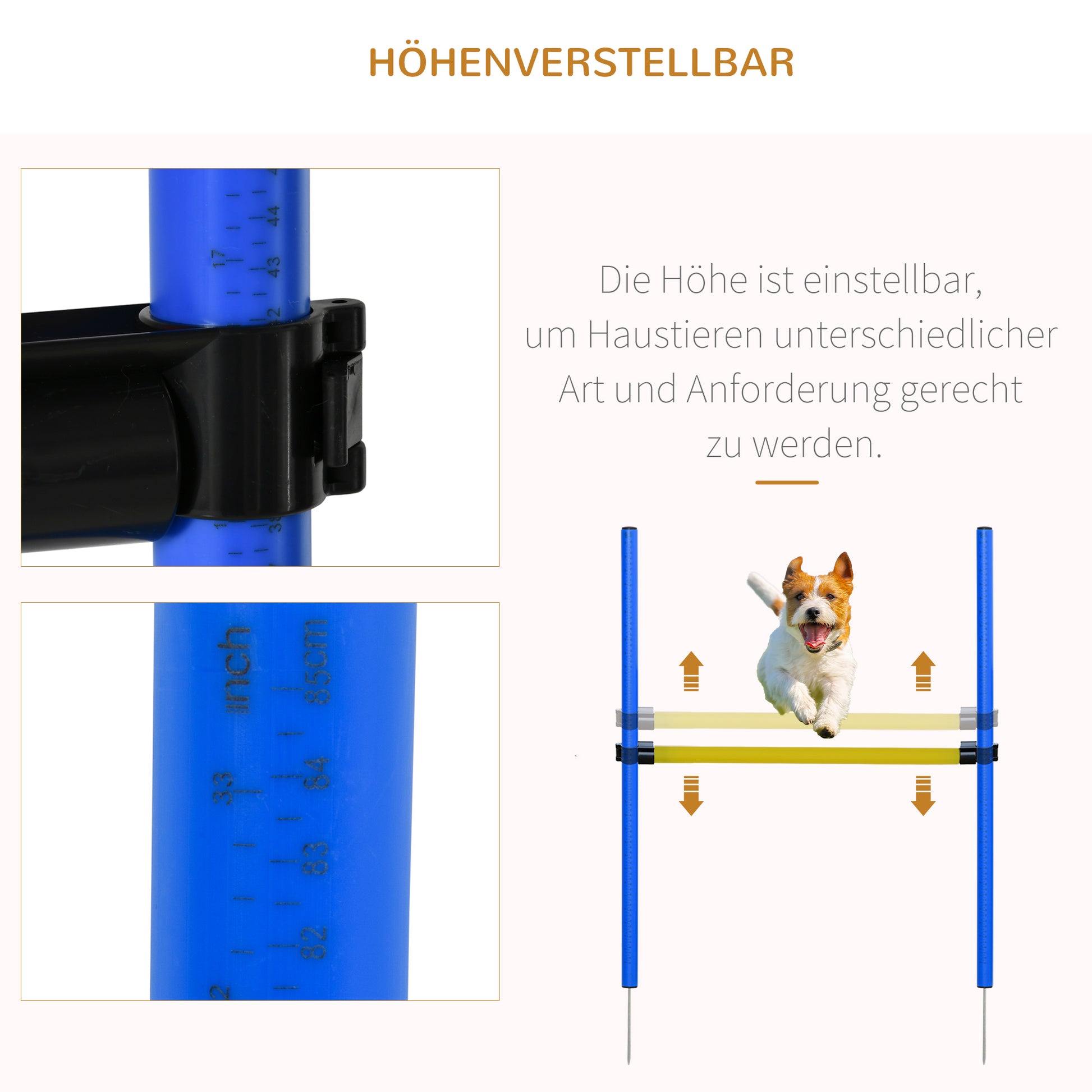 Agility Set Dogs 5-piece Agility Equipment for Dog Training Stick Hurdle Set with Dog Tunnel 4 Slalom Poles Height Adjustable Hurdles Pause Box Carrying Bag Agility Set for Games Training