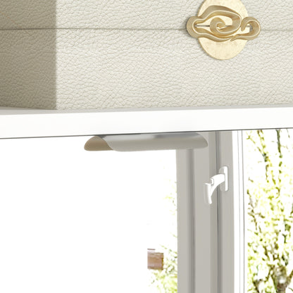 2-in-1 Shoe Cabinet with Mirror Fronts, 4 Flip-Down Doors, Adjustable Shelves, Space-Saving, 76L x 26W x 168H cm White