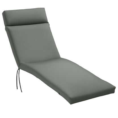 Sun Lounger Cushion Sun Lounger Pad Garden Lounger Padding Cover Polyester Dark Gray 196 x 55 x 8 cm