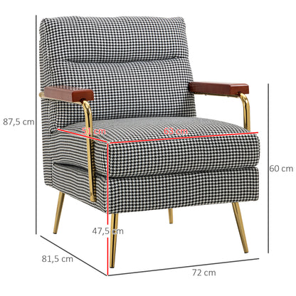 Wingback Chair, Upholstered Armchair with Linen Look, Accent Chair, Dining Chair with Steel Legs, Lounge Chair for Bedroom, Living Room, 72 x 81.5 x 87.5 cm