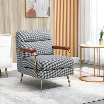 Wingback Chair, Upholstered Armchair with Linen Look, Accent Chair, Dining Chair with Steel Legs, Lounge Chair for Bedroom, Living Room, 72 x 81.5 x 87.5 cm