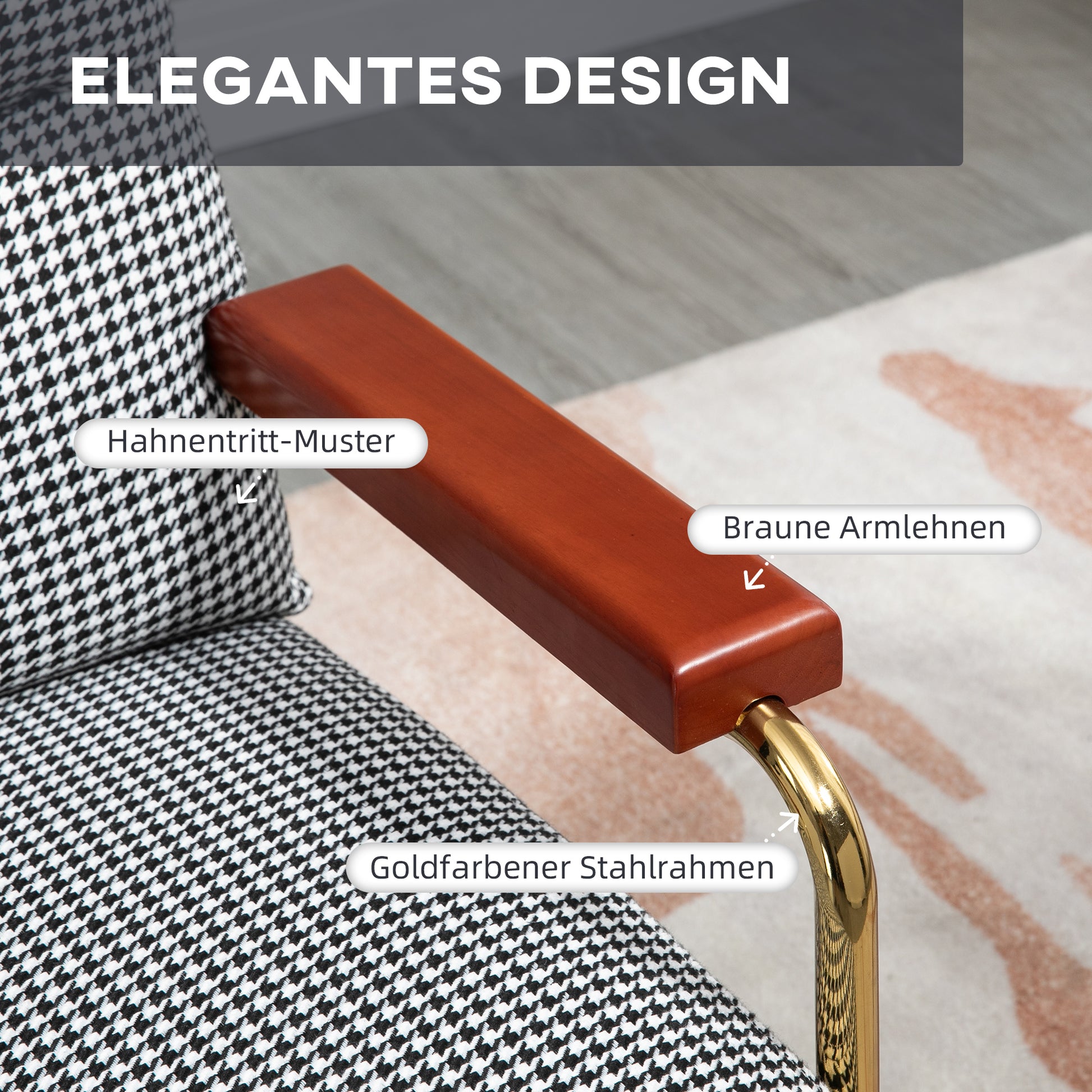 Wingback Chair, Upholstered Armchair with Linen Look, Accent Chair, Dining Chair with Steel Legs, Lounge Chair for Bedroom, Living Room, 72 x 81.5 x 87.5 cm