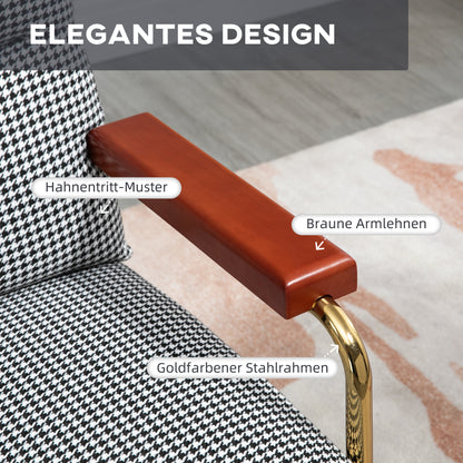 Wingback Chair, Upholstered Armchair with Linen Look, Accent Chair, Dining Chair with Steel Legs, Lounge Chair for Bedroom, Living Room, 72 x 81.5 x 87.5 cm