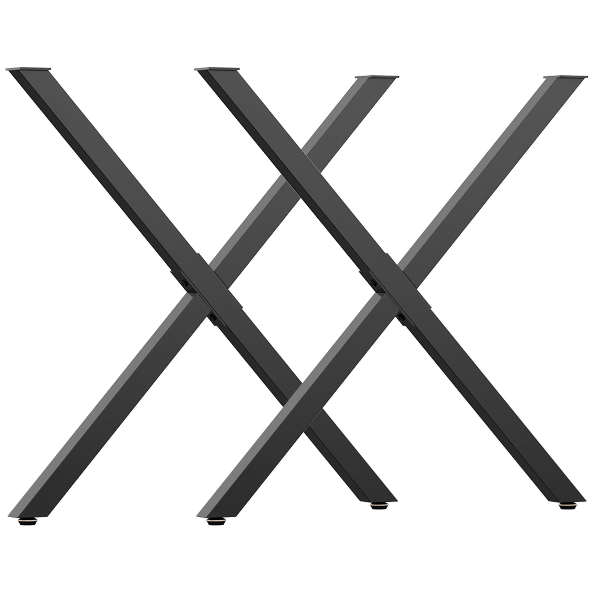 Set of 2 X-Shaped Steel Table Legs - 70L x 8W x 72H cm - industrial design