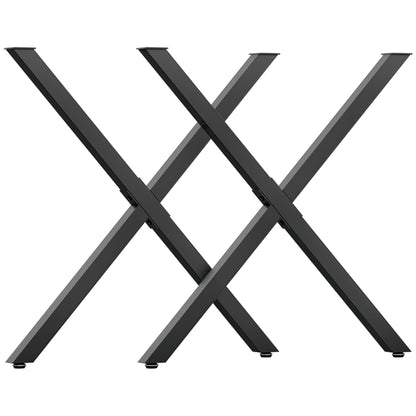 Set of 2 X-Shaped Steel Table Legs - 70L x 8W x 72H cm - industrial design