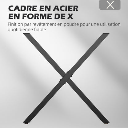 Set of 2 X-Shaped Steel Table Legs - 70L x 8W x 72H cm - industrial design