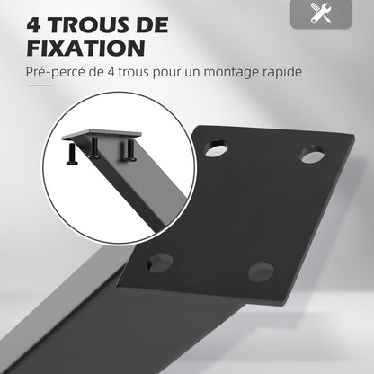 Set of 2 X-Shaped Steel Table Legs - 70L x 8W x 72H cm - industrial design