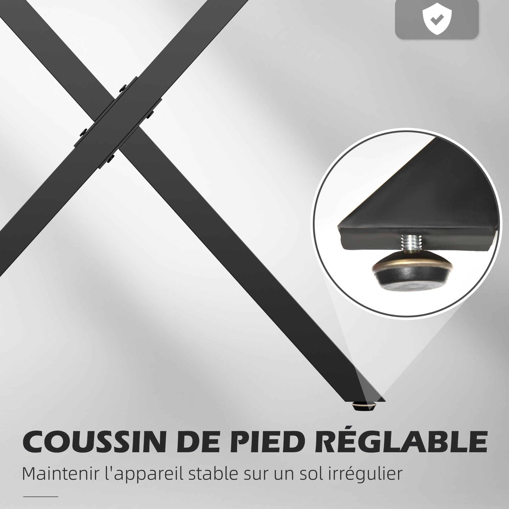 Set of 2 X-Shaped Steel Table Legs - 70L x 8W x 72H cm - industrial design