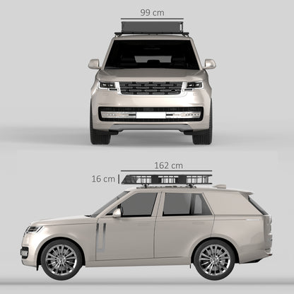 Car Roof Rack Metal Roof Basket 162x99x16cm Universal Luggage Rack Roof Rack Load Capacity of 100 kg Cargo Basket for Camping, Grilling, Road Trips Black