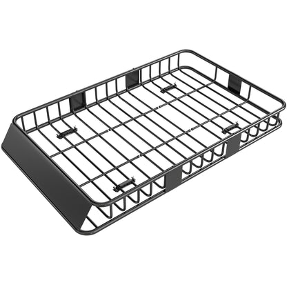 Car Roof Rack Metal Roof Basket 162x99x16cm Universal Luggage Rack Roof Rack Load Capacity of 100 kg Cargo Basket for Camping, Grilling, Road Trips Black