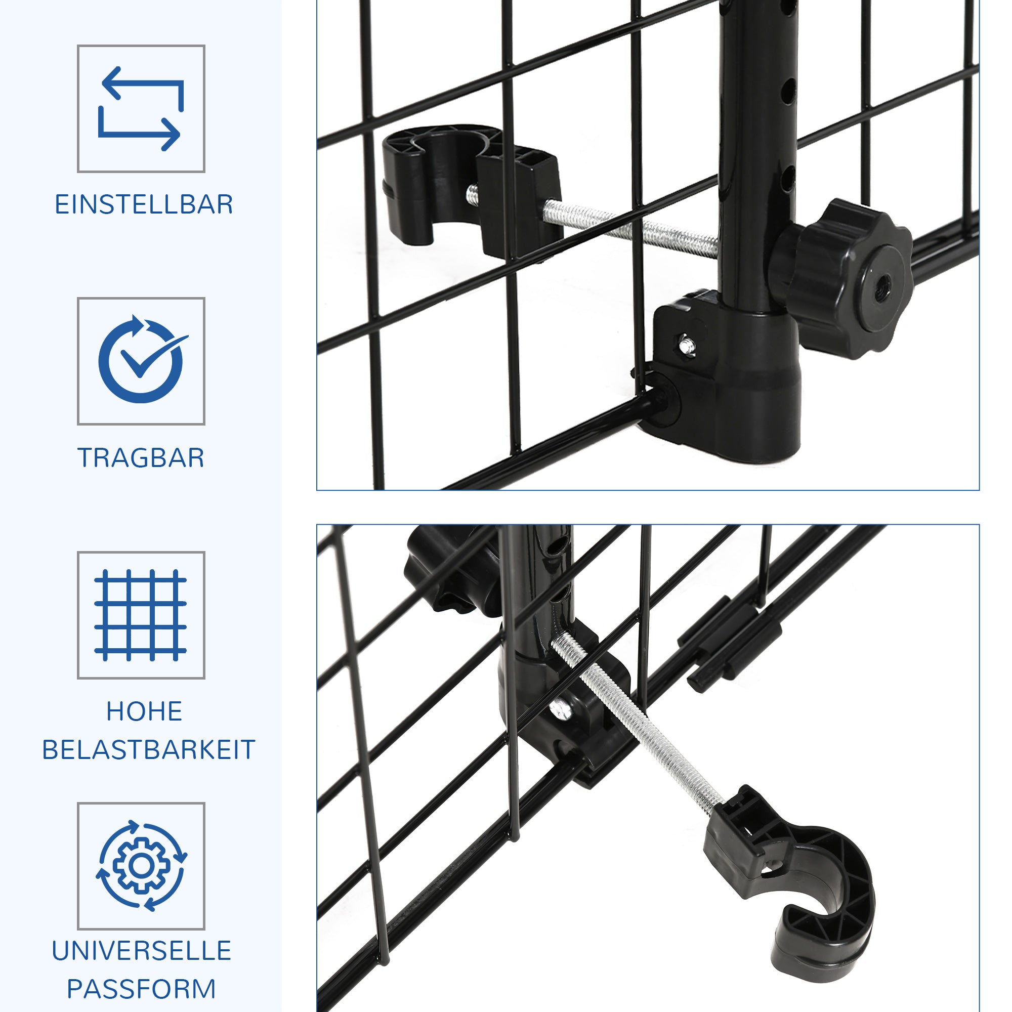 Dog Guard Car Universal Auto Safety Grid for Dogs with Continuously Adjustable Width, Partition for Trunk Dog Car Grid Dog Safety Grid 91-152 x 30 cm