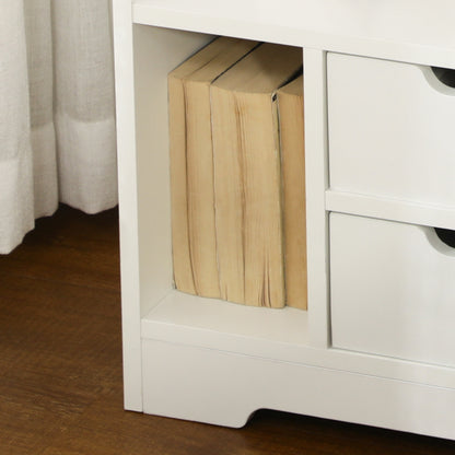 Modern Nightstand Bedside Table with 2 Drawers and 3 Storage Compartments for Living Room Bedroom Load 30 kg 40x30x60 cm White