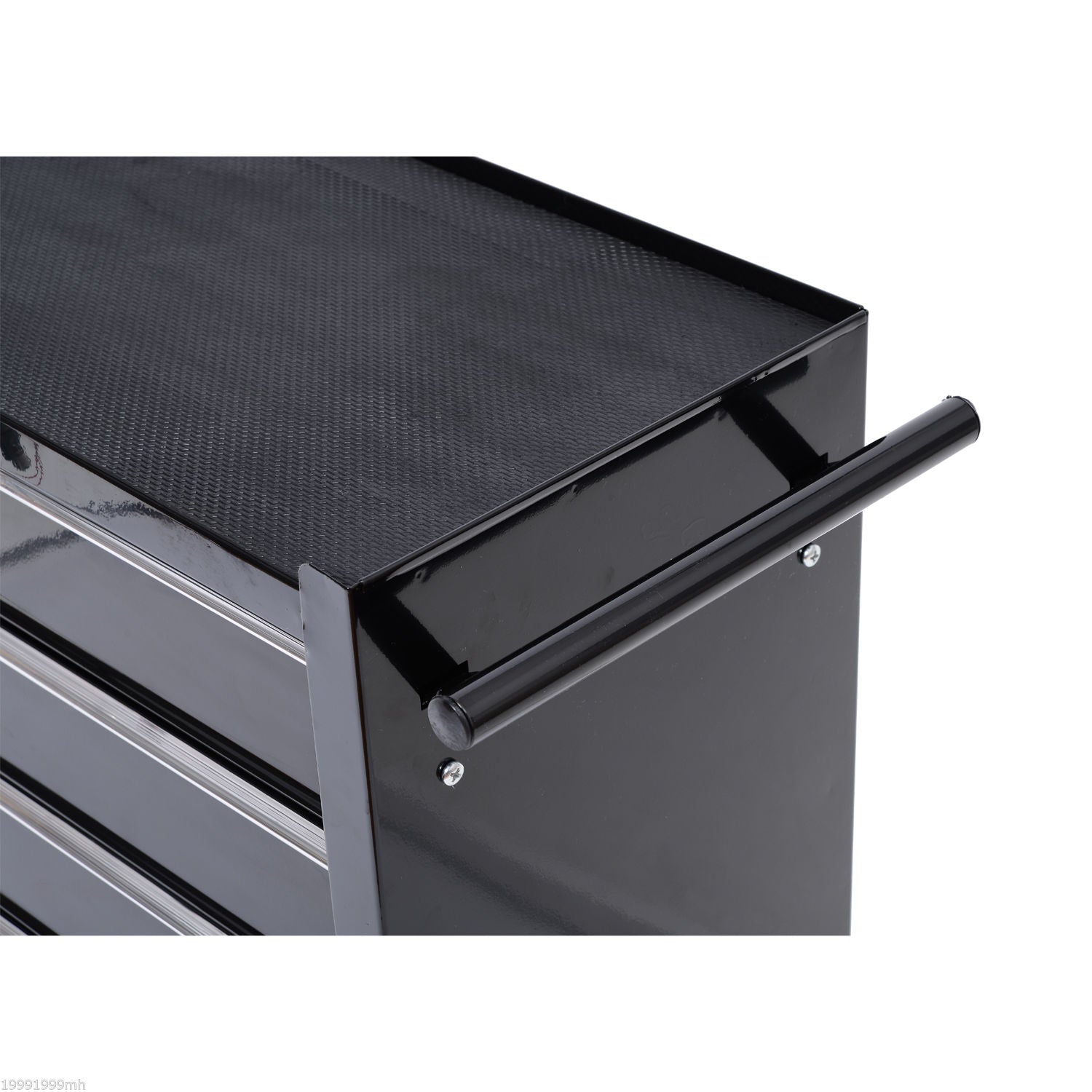 Tool Storage Trolley Empty Tool Cart with 5 Drawers, 2 Keys, Anti-slip Mats, Tool Cabinet with Handle Black