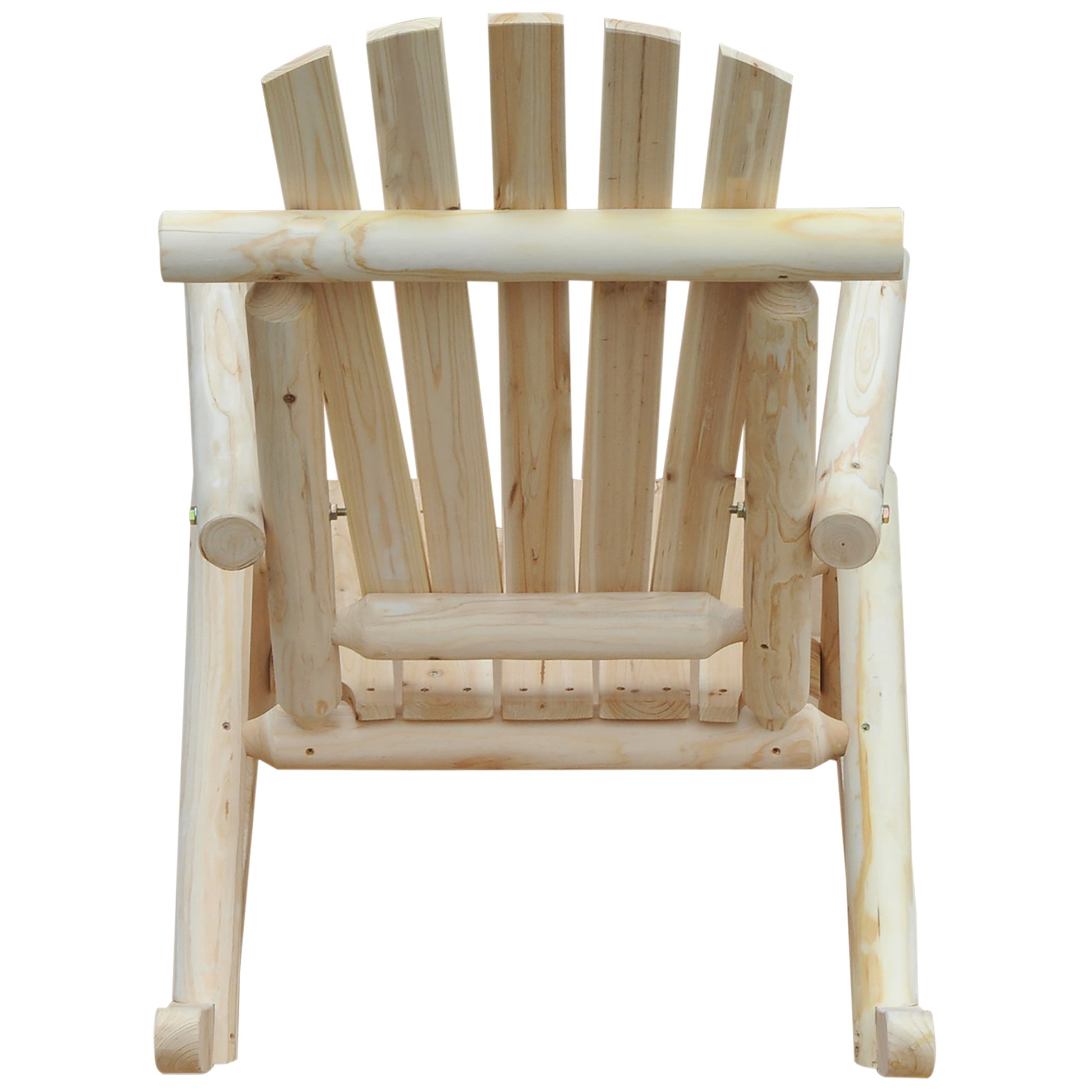 Wooden Rocking Chair Rocking Armchair with High Backrest Weatherproof Garden Chair up to 113kg Load Capacity Relaxing Chair for Living Room Garden, Lawn, Balcony Natural