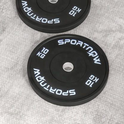 SPORTNOW Set of 2 10 kg Gym Plates, Plates for Barbell and Dumbbells with Ø5 cm Attachment for Home and Gym Training, Black