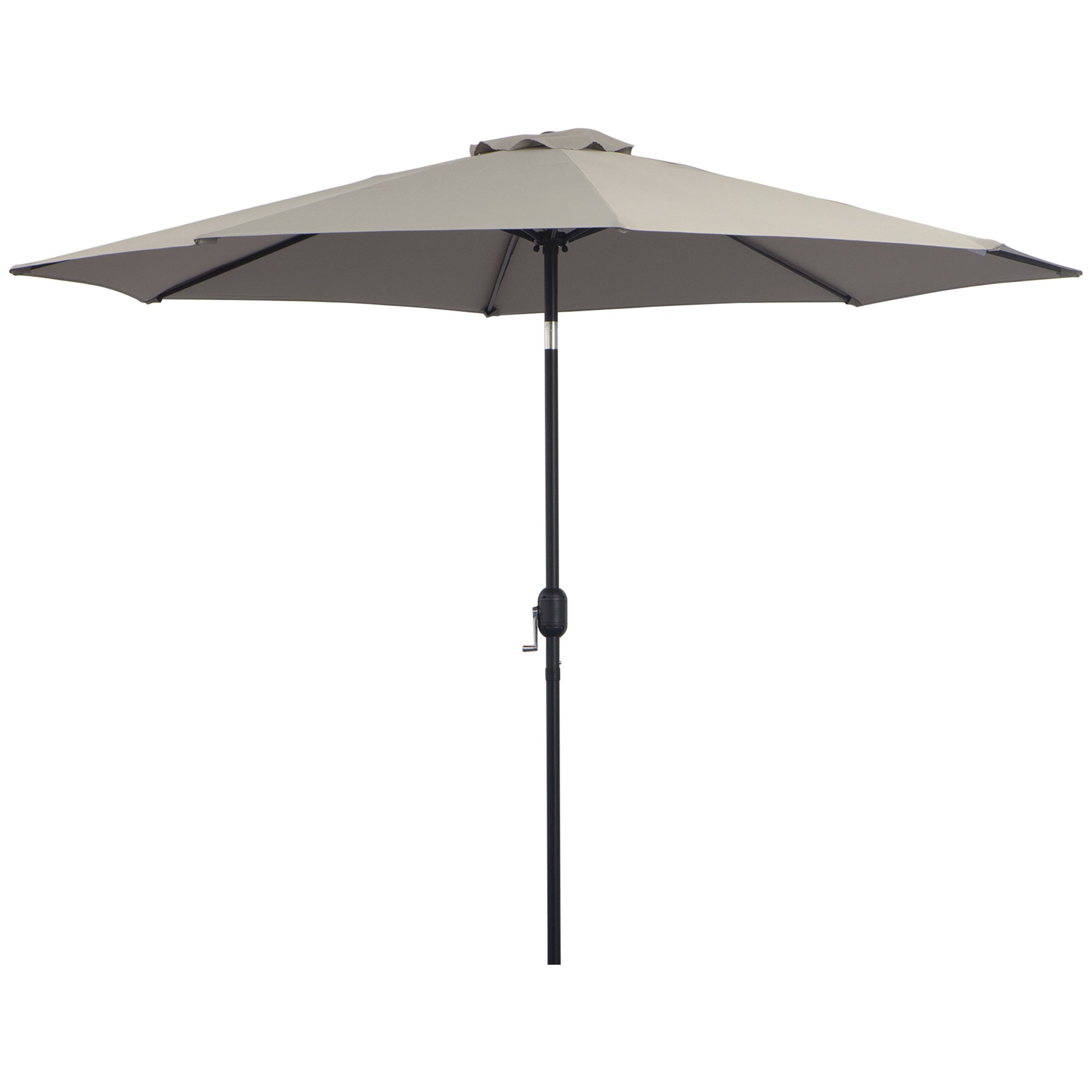 Garden Umbrella Ø295x250 cm with Crank Outdoor Parasol with Tilt Mechanism and Detachable Metal Pole for Patio Pool Terrace Light Gray