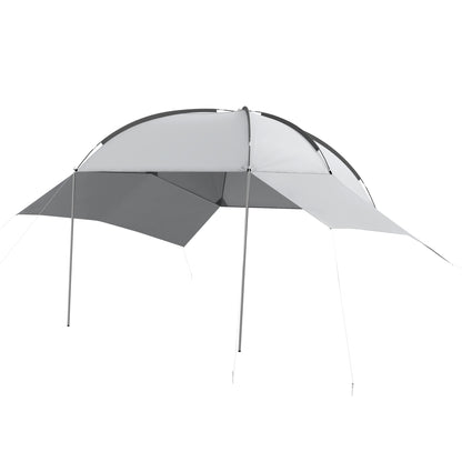 Rear Tent Car Awning Waterproof Car Awnings Tent incl. Steel Frame, Rain Shelter, Sun Shade, Lightweight Portable for Truck, RV, Van, Outdoor Camping Travel, 3 x 2.6 x 2.3-2.6 m