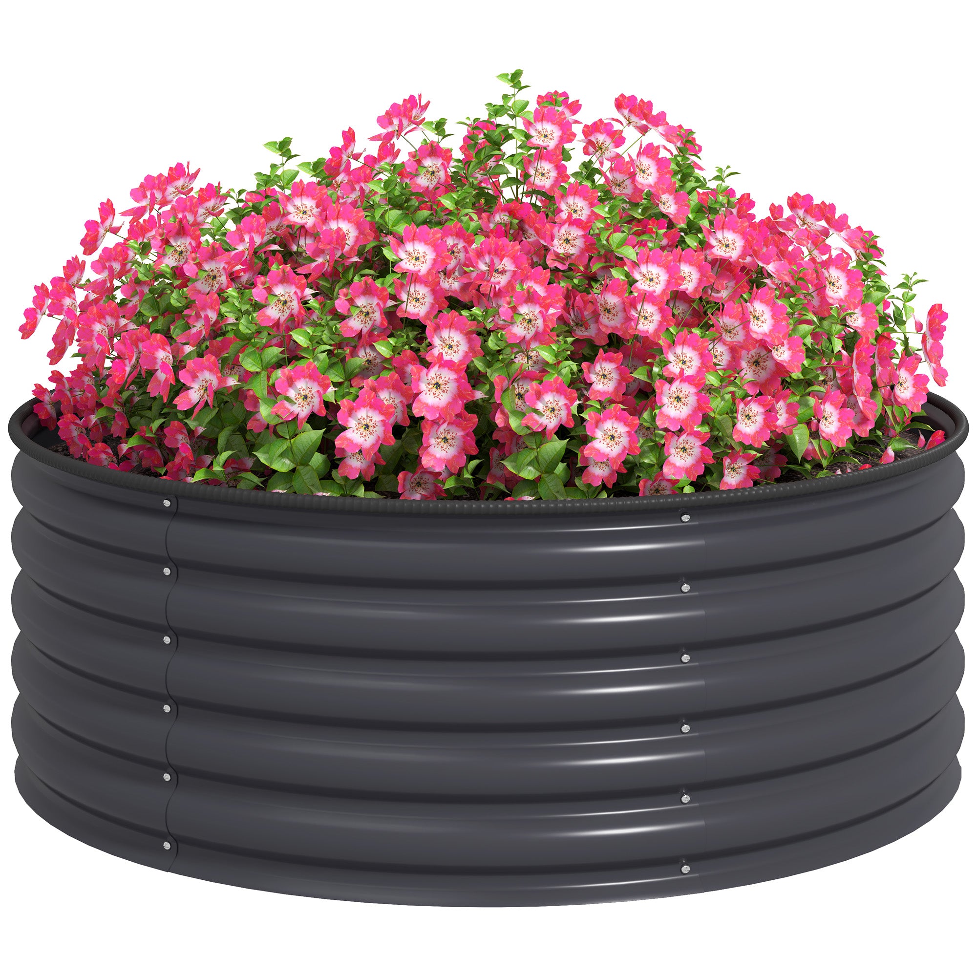 Steel Raised Garden Bed, Planter Bed Cold Frame Garden Box Stackable Flower Pot Stackable Plant Box 120x120x43cm Vegetable Bed for Garden Balcony Terrace, Planter for Flowers, Plants