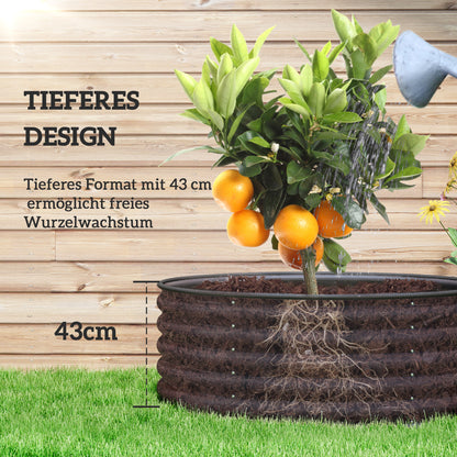 Steel Raised Garden Bed, Planter Bed Cold Frame Garden Box Stackable Flower Pot Stackable Plant Box 120x120x43cm Vegetable Bed for Garden Balcony Terrace, Planter for Flowers, Plants