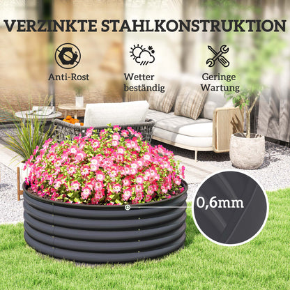 Steel Raised Garden Bed, Planter Bed Cold Frame Garden Box Stackable Flower Pot Stackable Plant Box 120x120x43cm Vegetable Bed for Garden Balcony Terrace, Planter for Flowers, Plants