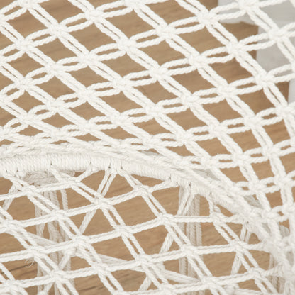 Hanging chair round garden moon chair papasan foldable great comfort macrame cotton polyester beige