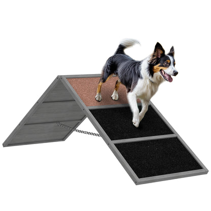Dog Agility Ramp, agility equipment for dogs, A-frame design, non-slip surface, for dogs of all breeds, for garden, park, gray