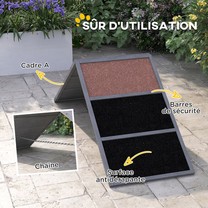 Dog Agility Ramp, agility equipment for dogs, A-frame design, non-slip surface, for dogs of all breeds, for garden, park, gray