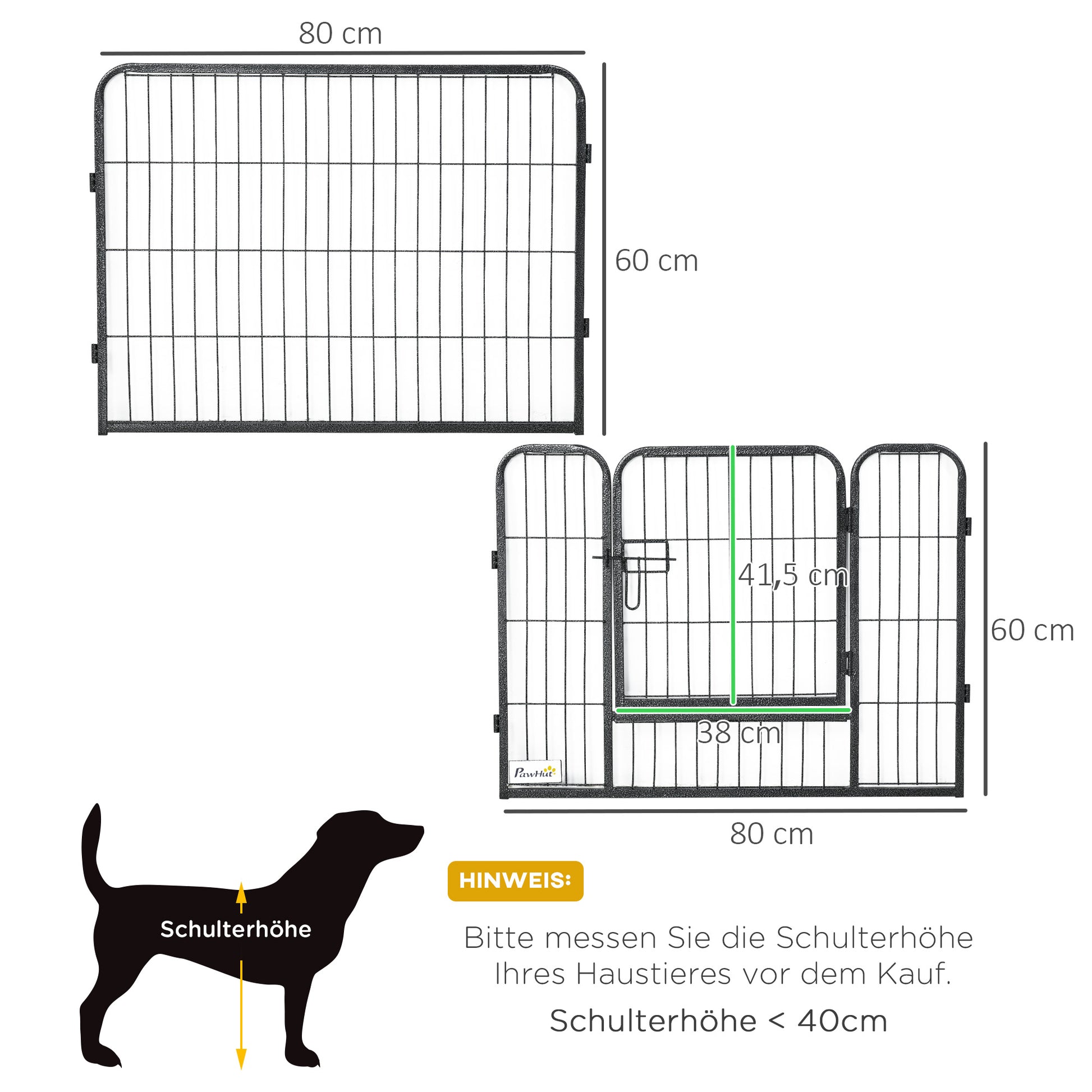 Puppy Playpen 60cm High, 12-Panel Dog Playpen with 2 Doors, DIY Dog Playpen Play Yard Enclosure Puppy Playpen for Medium Dogs, Rabbits, Guinea Pigs, Steel, Grey