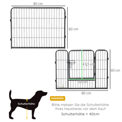 Puppy Playpen 60cm High, 12-Panel Dog Playpen with 2 Doors, DIY Dog Playpen Play Yard Enclosure Puppy Playpen for Medium Dogs, Rabbits, Guinea Pigs, Steel, Grey