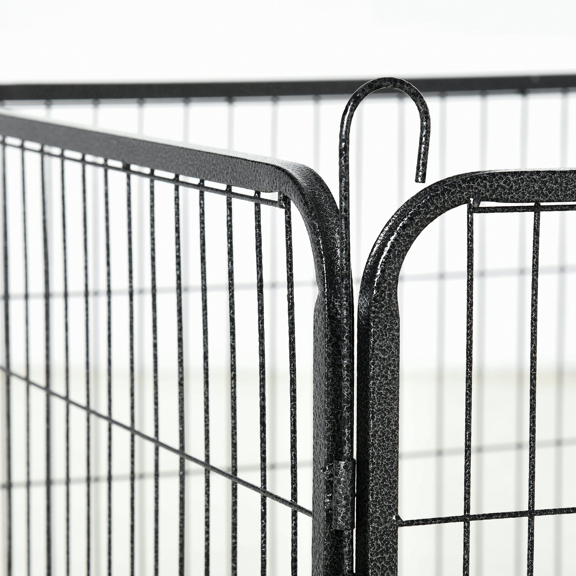 Puppy Playpen 60cm High, 12-Panel Dog Playpen with 2 Doors, DIY Dog Playpen Play Yard Enclosure Puppy Playpen for Medium Dogs, Rabbits, Guinea Pigs, Steel, Grey